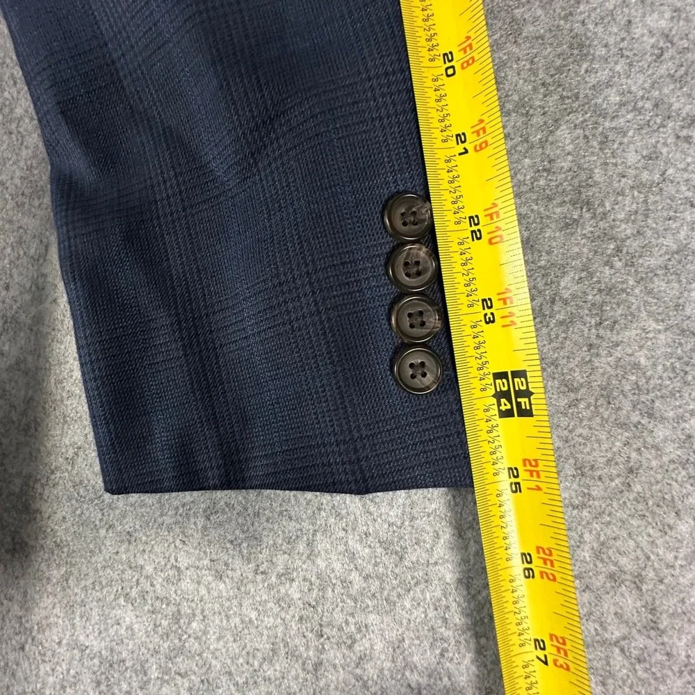 Lauren Ralph Lauren Blazer Mens 40R Blue Plaid Two Button Wool Blend